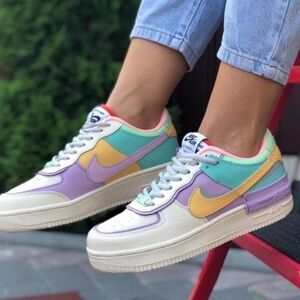 Nike Air Force 1 Shadow Pale Ivory Multicolor Leather Women's Size 9